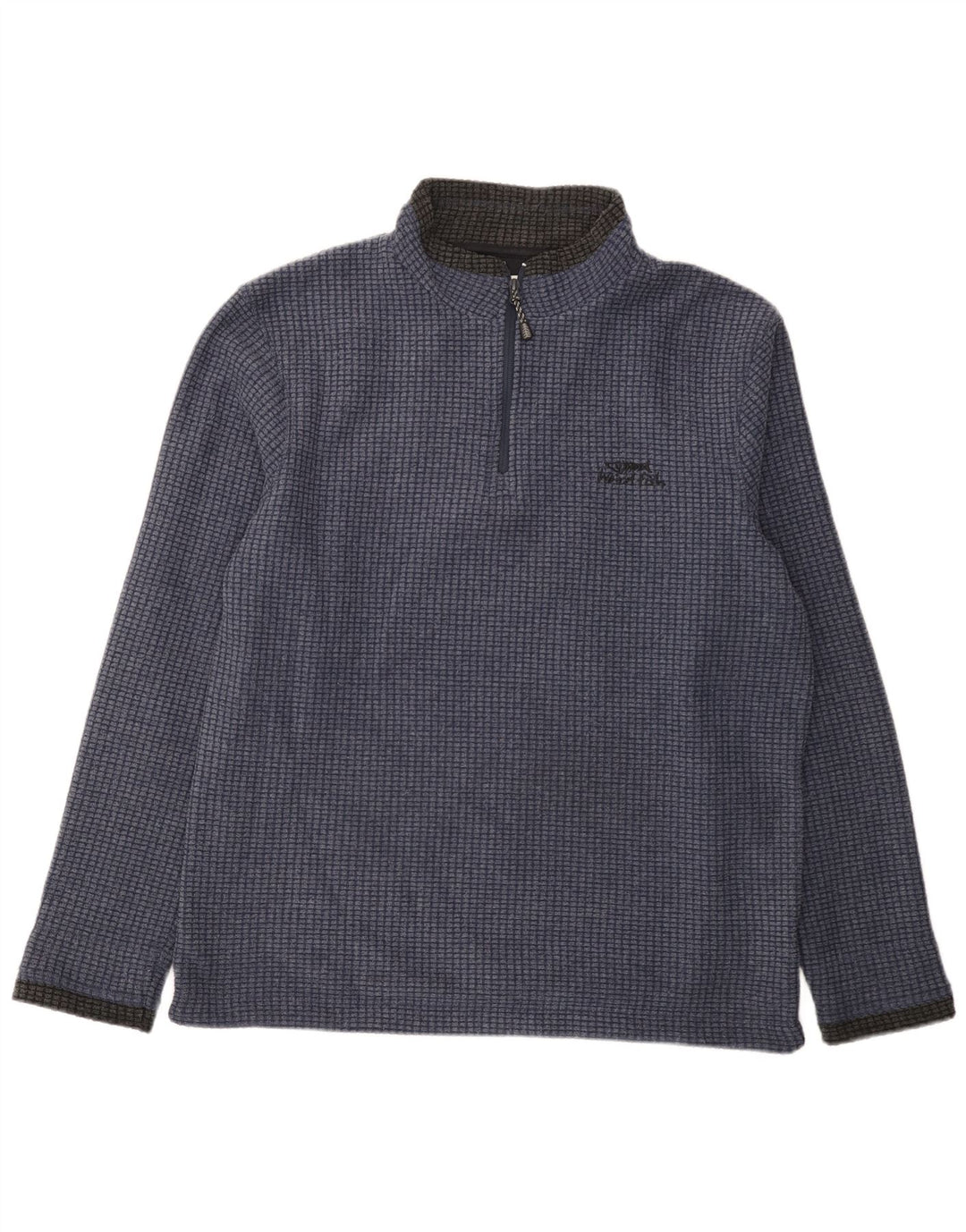 Weird Fish Mens Zip Fleece Jumper Large Navy Blue Polyester