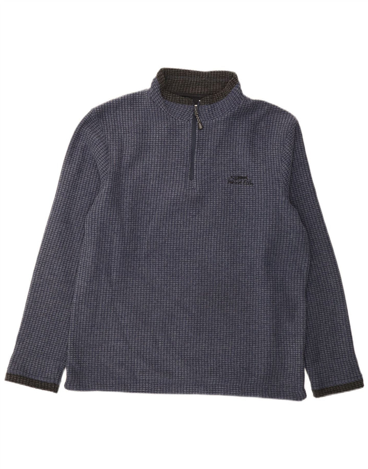 Weird Fish Mens Zip Fleece Jumper Large Navy Blue Polyester