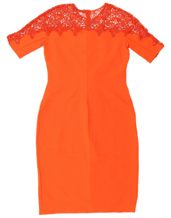 Zara Womens Lace Sheath Dress UK 14 Large Red Polyester
