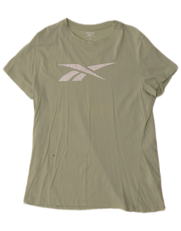 Reebok Damen Graphic T-Shirt Top UK 16/18 Large Grün