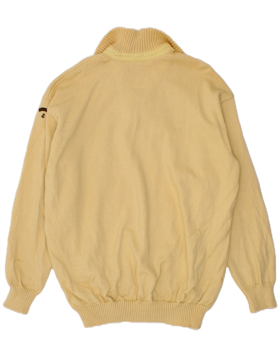 PAUL & SHARK Mens Zip Neck Jumper Sweater 3XL Yellow Wool