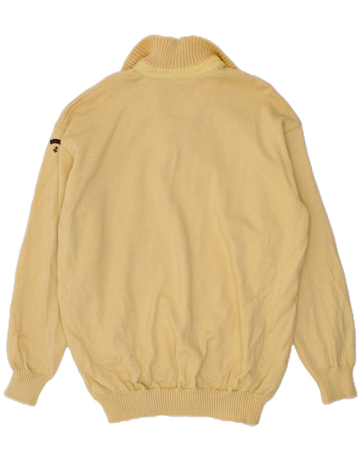 PAUL & SHARK Mens Zip Neck Jumper Sweater 3XL Yellow Wool