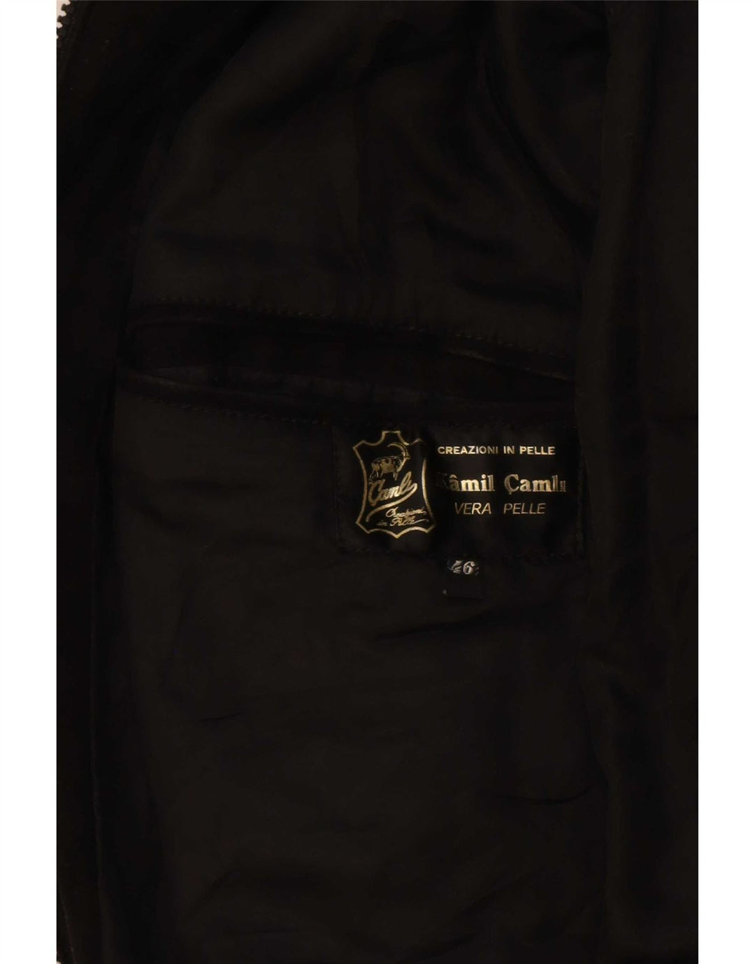 Bomber vintage pentru bărbați din piele intoarsa IT 46 Small Black Leather