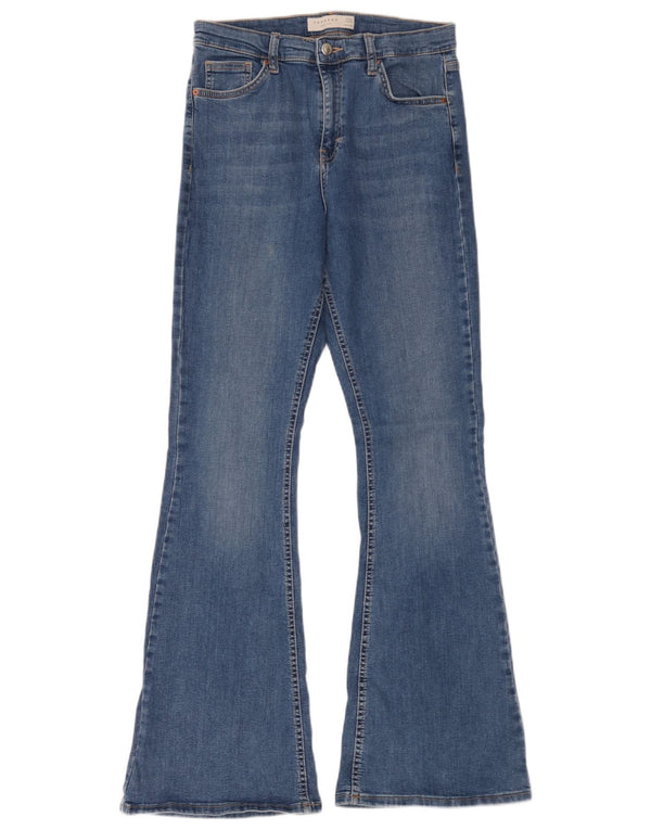Topshop Damen Jamie Flared Jeans W30 L32 Blaue Baumwolle