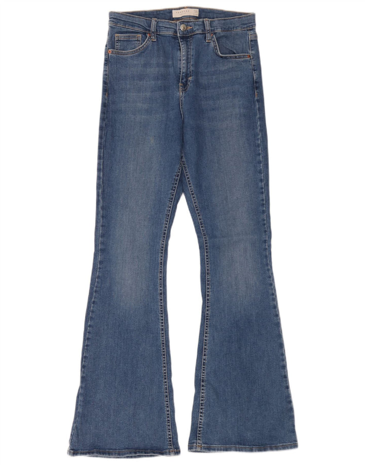 Topshop Womens Jamie Flared Jeans W30 L32 Blue Cotton