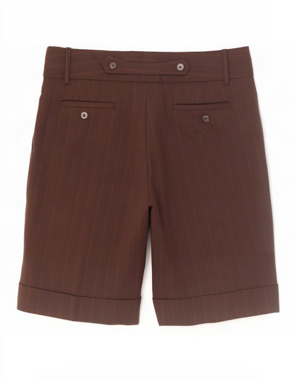 Zara Short Chino Femme EU 40 Medium W30 Marron Rayé Polyester