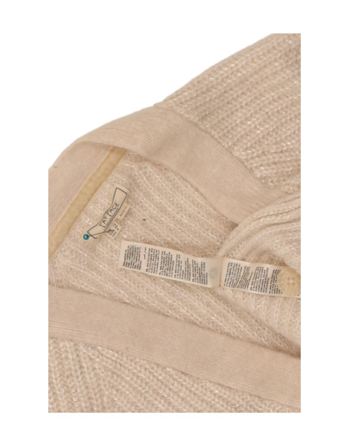 Fat Face Dame Cardigan Sweater UK 12 Medium White Polyester