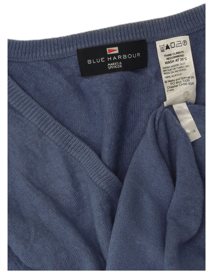 Marks & Spencer Herre Blue Harbor V-hals sweater Large Navy Blue
