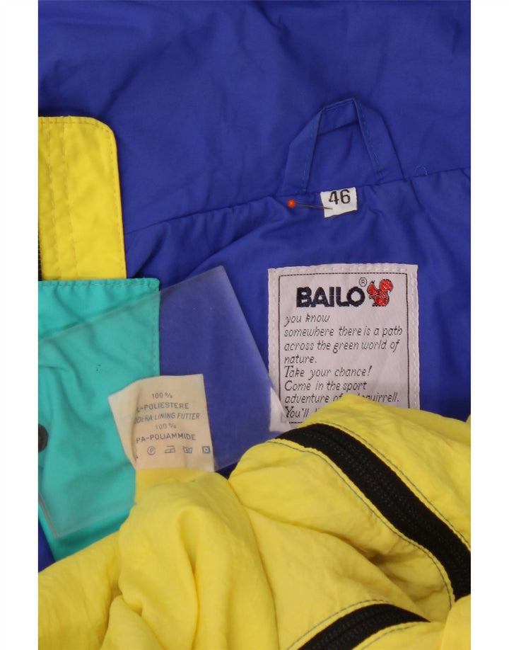 BAILO Mens Loose Fit Rain Jacket IT 46 Small Blue Colourblock Polyester
