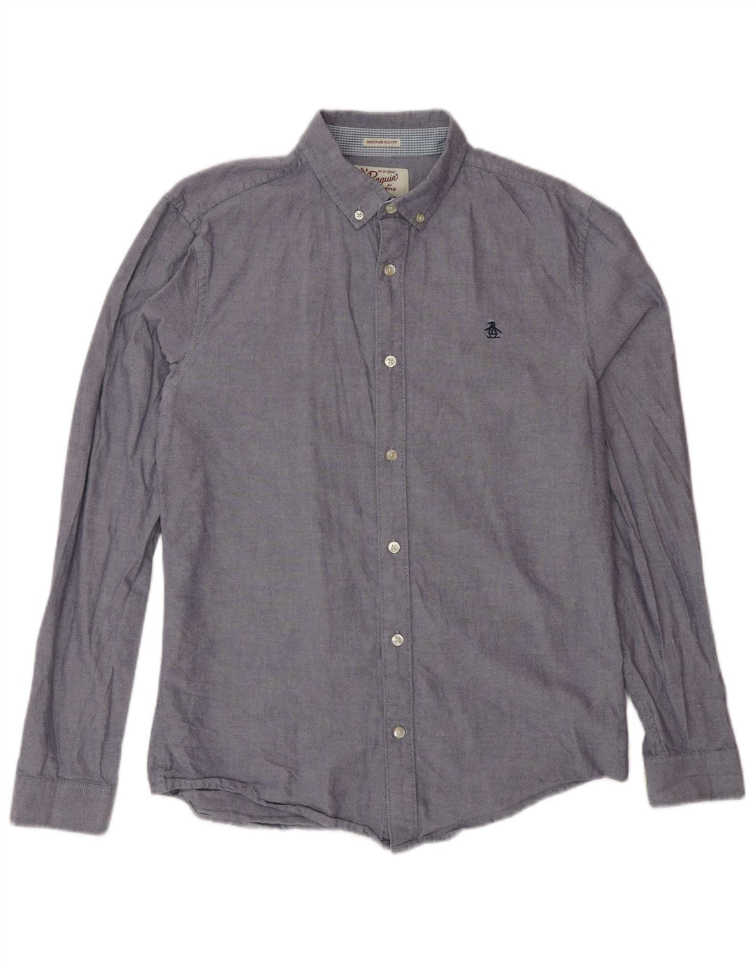 Camicia Penguin da uomo Heritage slim fit in cotone blu medio