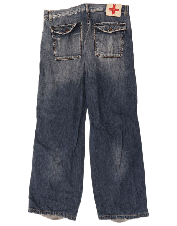 Zu Elements Herre Cargo Loose Jeans W33 L31 Marineblå Colourblock Bomuld