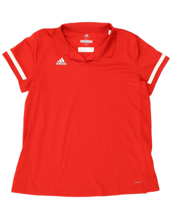 Polo Adidas Climacool da donna UK 20/22 XL Poliestere color block rosso