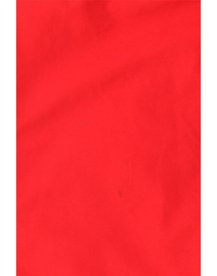 Adidas Mens Hooded Rain Jacket UK 42/44 Large Red Colourblock Polyester
