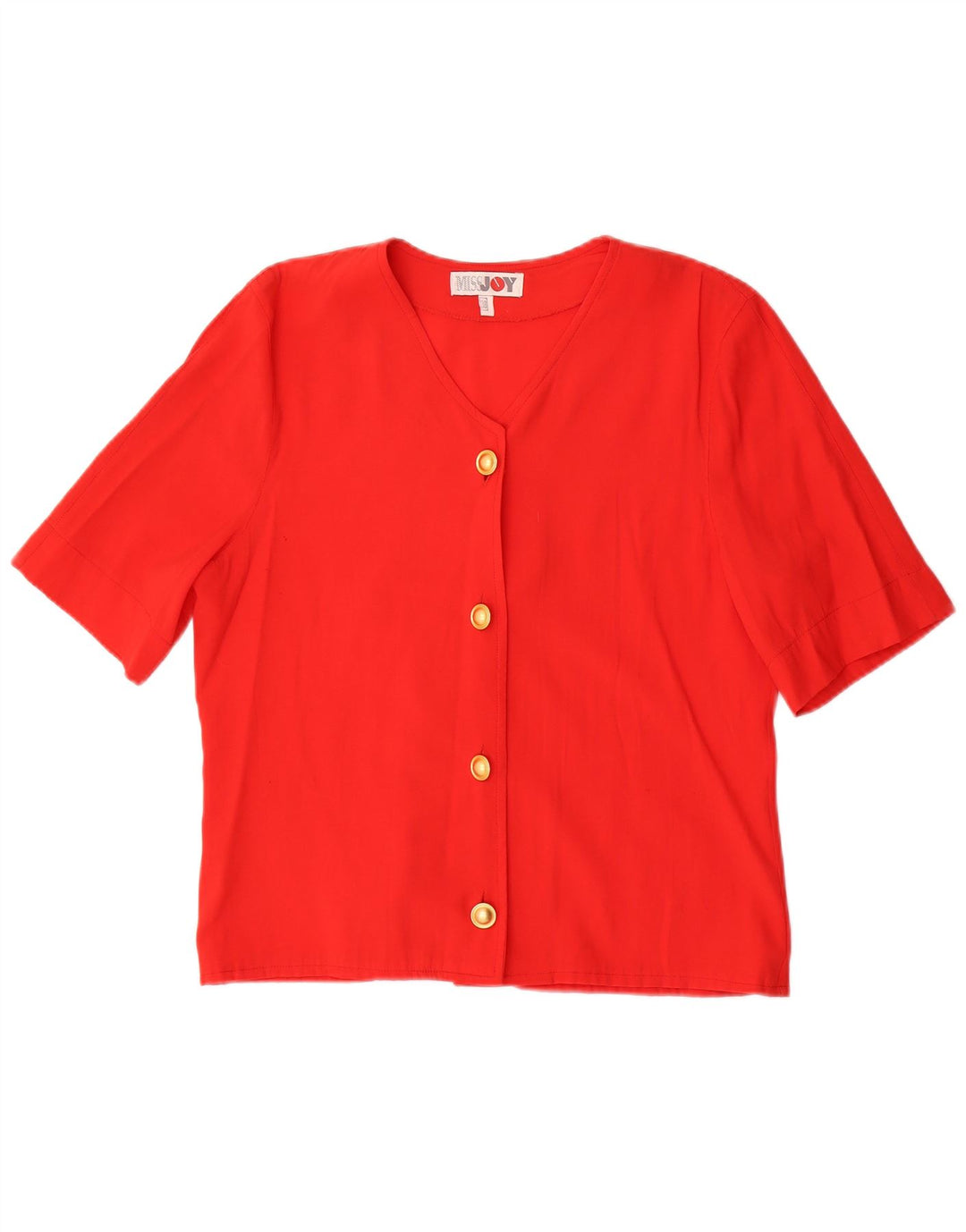 Miss Joy Dame Kortærmet Bluse EU 38 Medium Rød Viscose