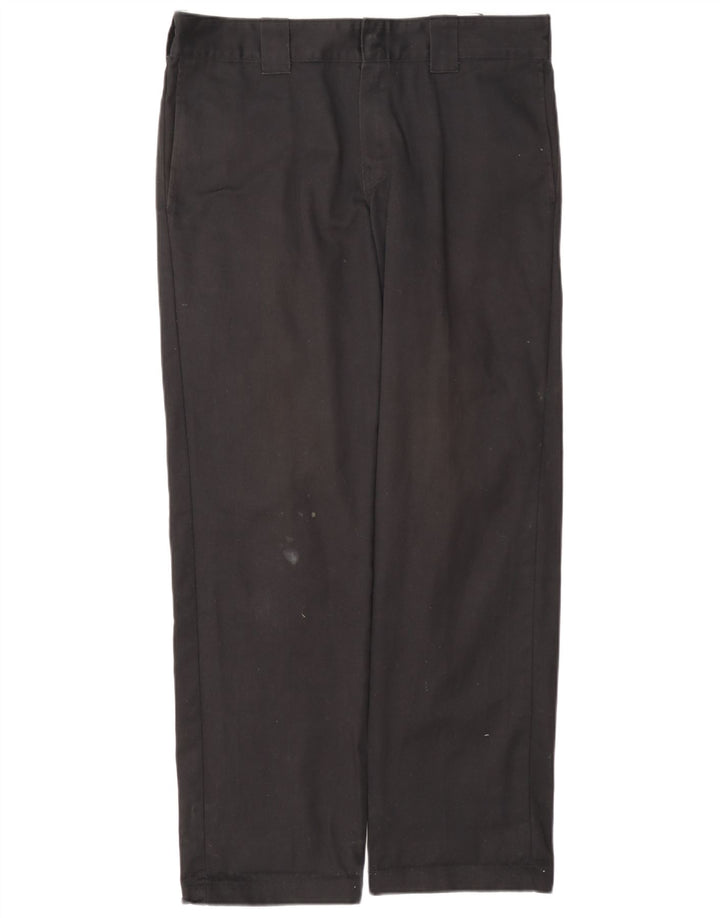 Dickies Mens Slim Straight Chino Trousers W32 L32 Black Polyester