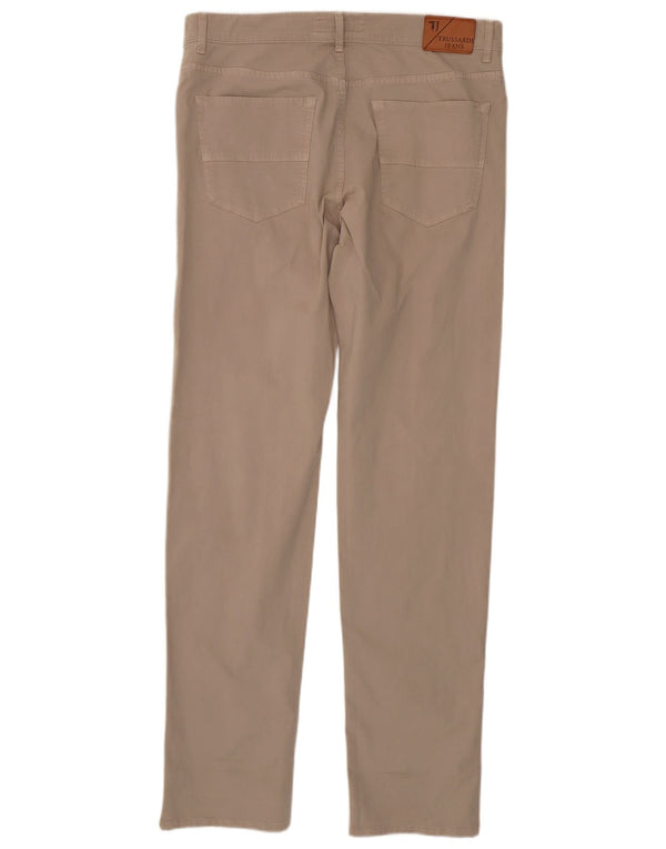 Pantaloni Casual Dritti Uomo Trussardi W37 L35 Cotone Beige