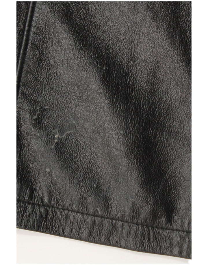 Cappotto in pelle vintage da uomo UK 38 medio nero