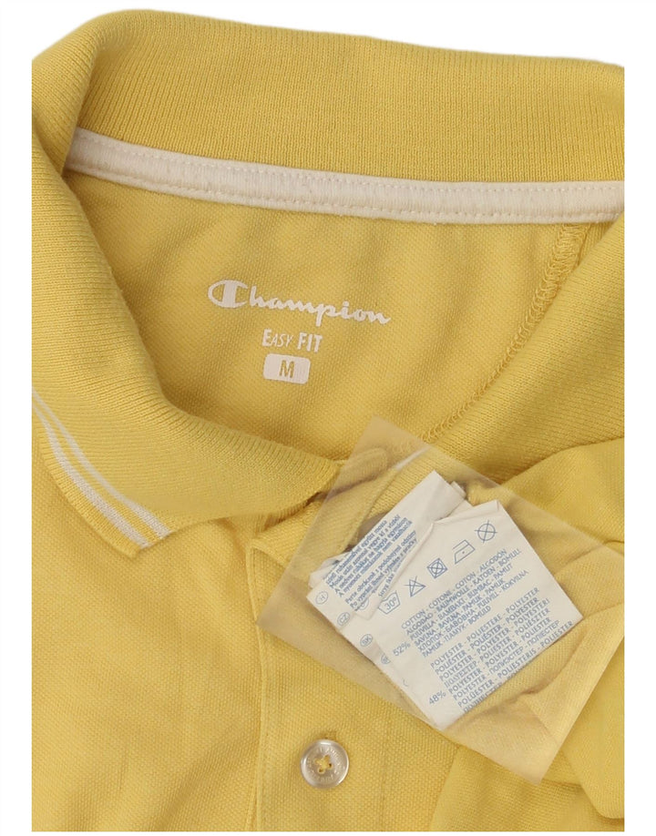 CHAMPION Mens Easy Fit Polo Shirt Medium Yellow Cotton