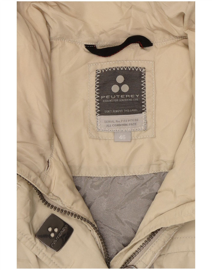 PEUTEREY Womens Padded Jacket IT 46 Large Off White Polyamide
