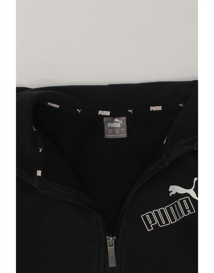 PUMA Boys Graphic Zip Hoodie Sweater 7-8 Years Black | Vintage Puma | Thrift | Second-Hand Puma | Used Clothing | Messina Hembry 