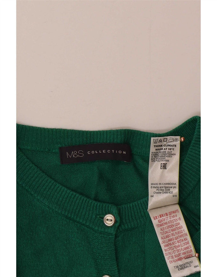 Maglione cardigan da donna Marks & Spencer UK 12 Viscosa verde medio