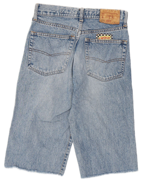 Energie Kvinder Graffiti Graphic Bermuda Denim Shorts W28 Medium Blue