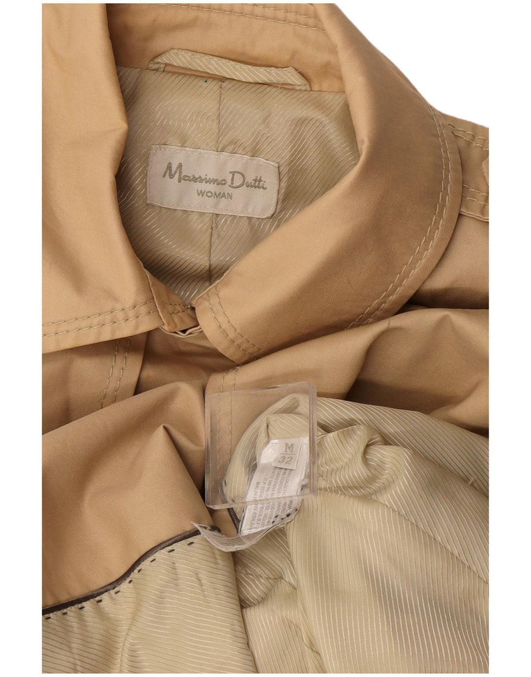 Massimo Dutti Dame Trench Coat UK 12 Medium Beige Viscose