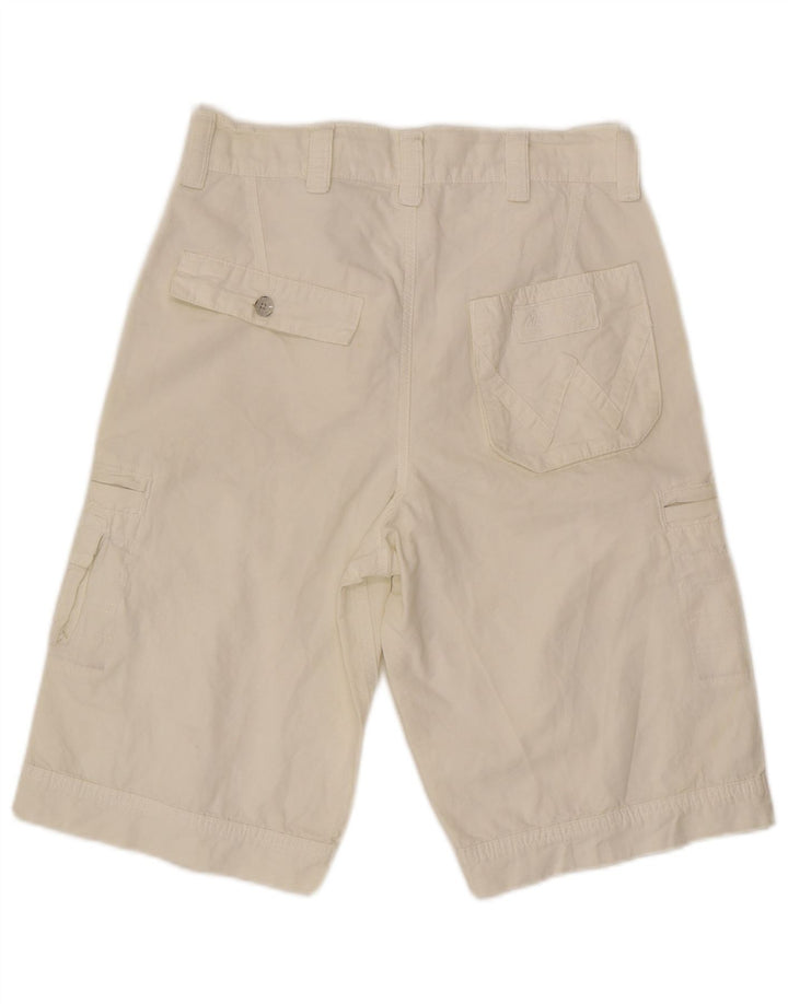 Pantaloni scurți Wrangler Fitz Cargo W30, bumbac alb mediu
