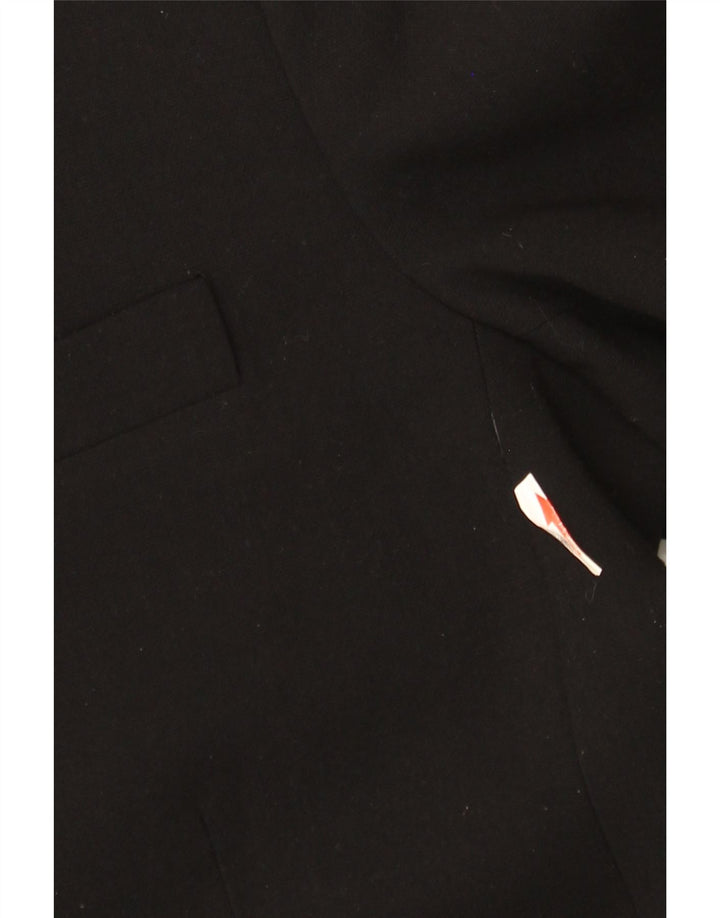 Zara Womens 1 Button Blazer Jacket UK 16 Large Black Polyester