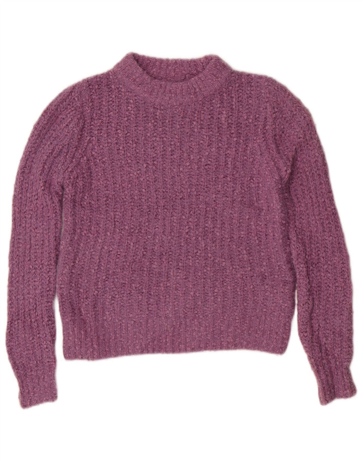 Marks & Spencer Womens Boat Neck Jumper Sweater UK 8 Small Purple Polyester