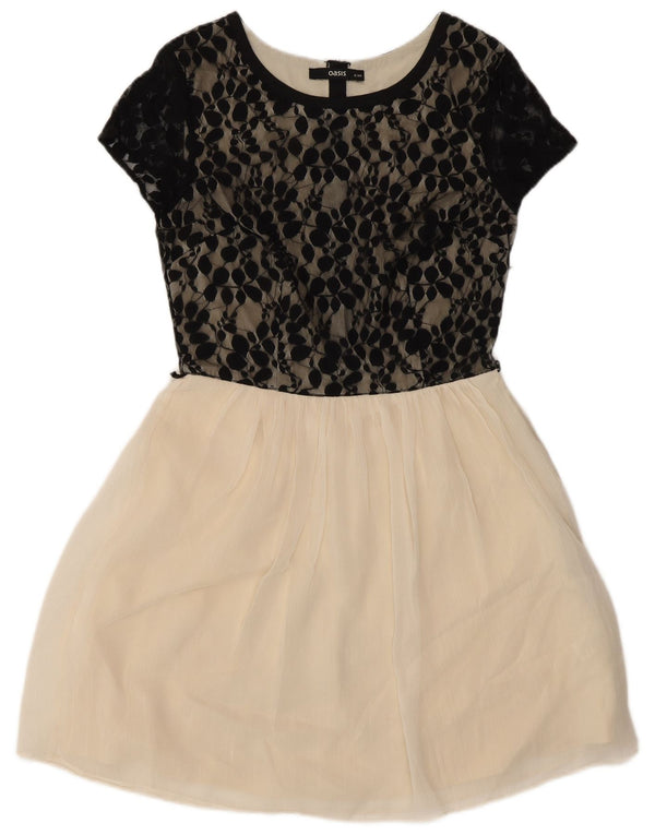 Rochie Oasis, cu mâneci scurte, pentru femei, UK 8, mică, alb, florală