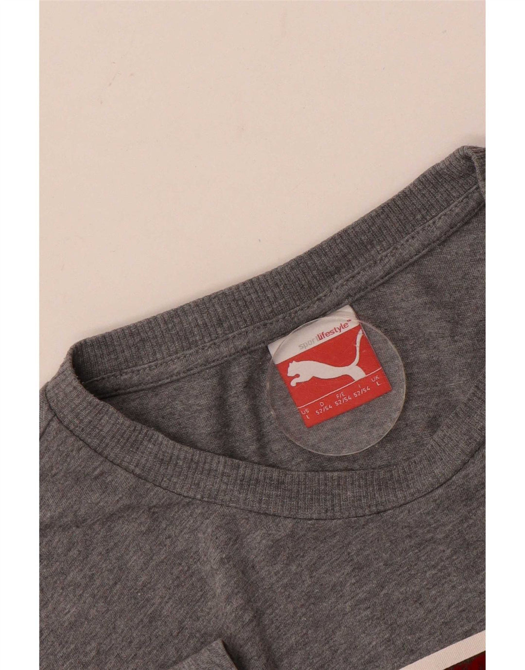 Puma Mens Graphic T-Shirt Top Large Grey