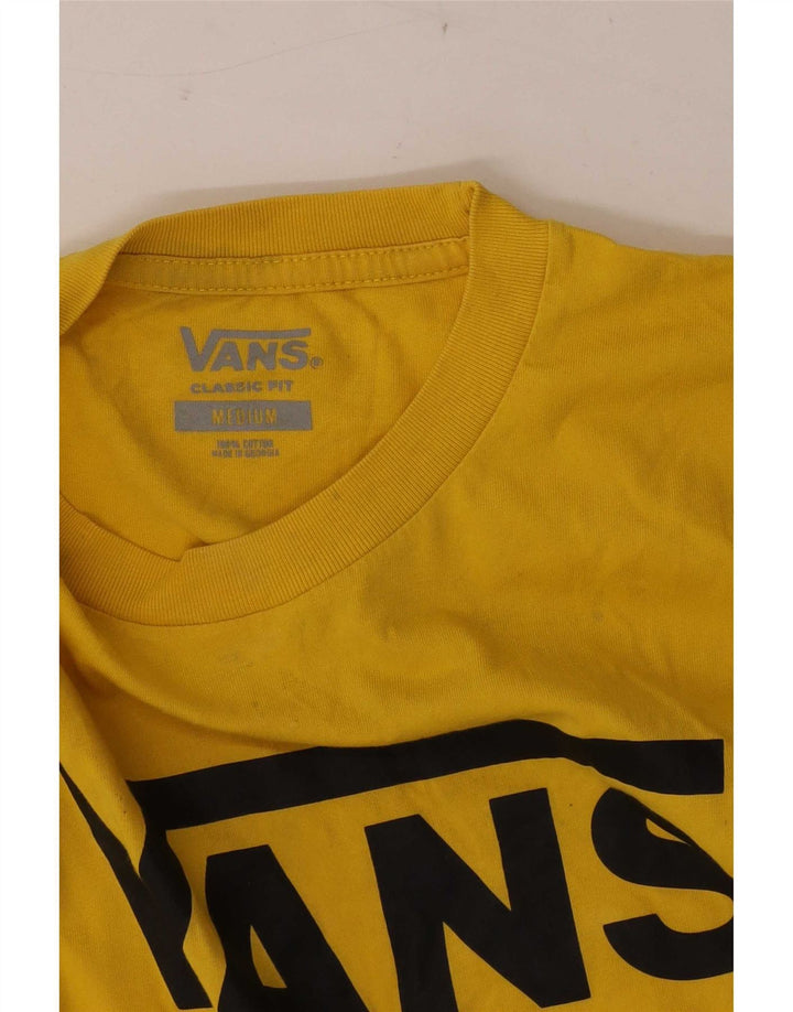 Vans Mens Classic Fit Graphic T-Shirt Top Medium Yellow Cotton