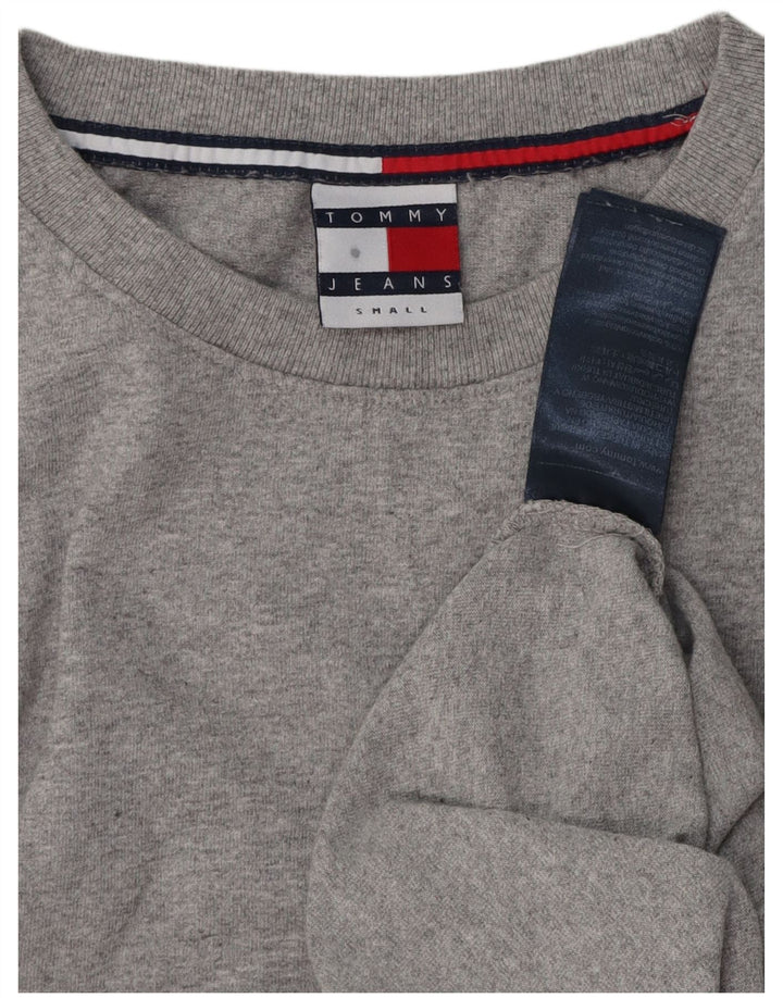TOMMY HILFIGER Top grafico da uomo manica lunga piccolo cotone grigio