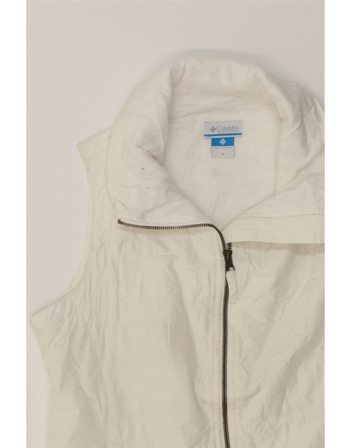 COLUMBIA Womens Gilet UK 12 Medium White Polyester Vintage Columbia and Second-Hand Columbia from Messina Hembry 