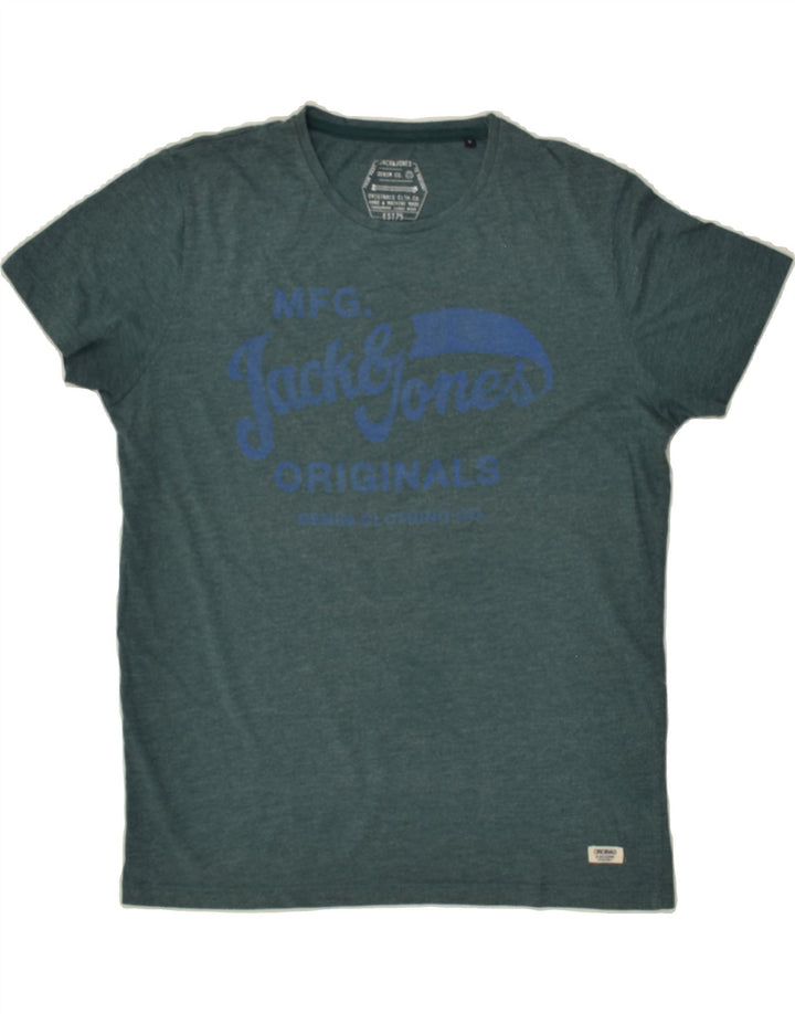 JACK & JONES Mens Graphic T-Shirt Top Small Green Flecked Cotton | Vintage Jack & Jones | Thrift | Second-Hand Jack & Jones | Used Clothing | Messina Hembry 