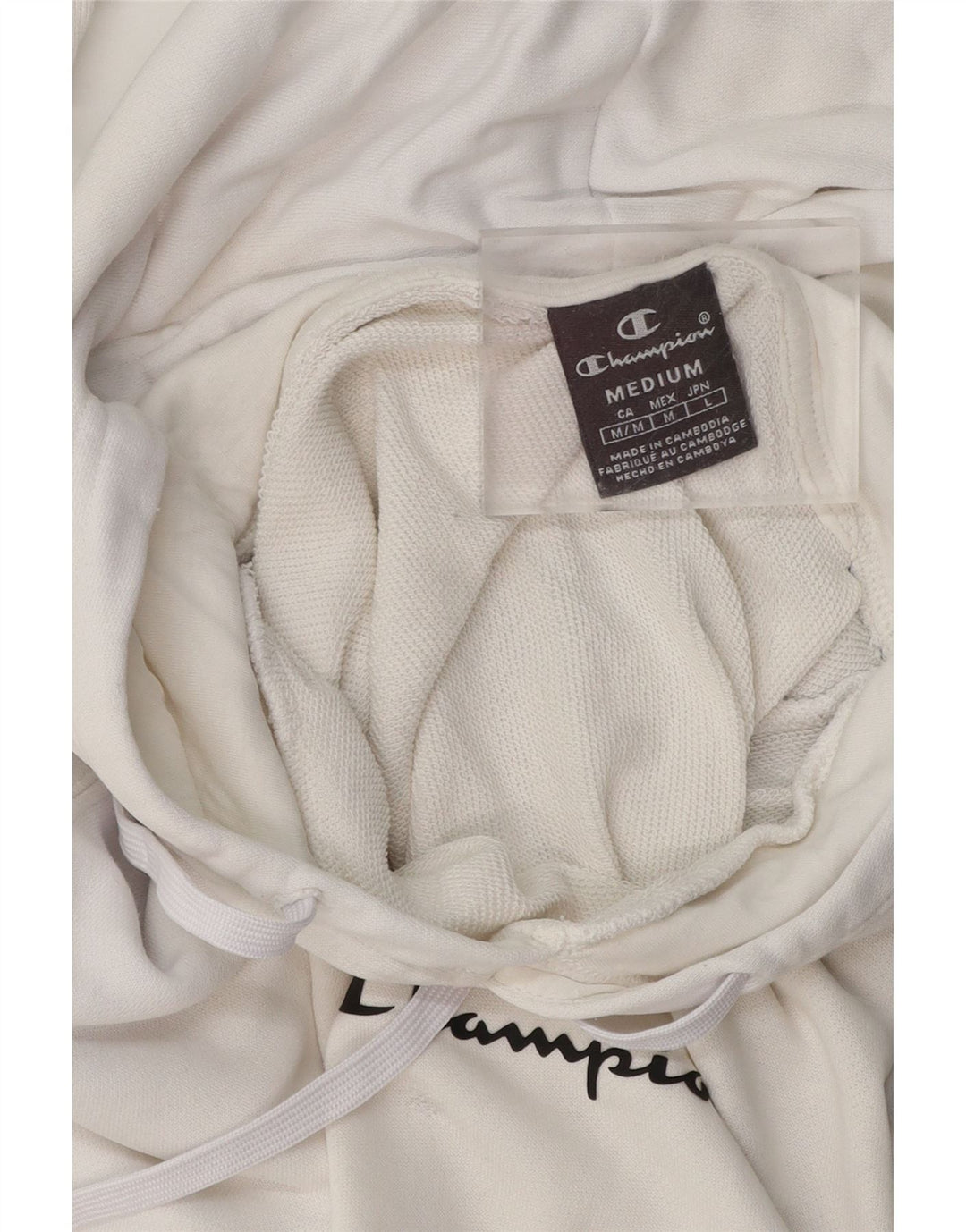 CHAMPION Mens Graphic Hoodie Jumper Medium White