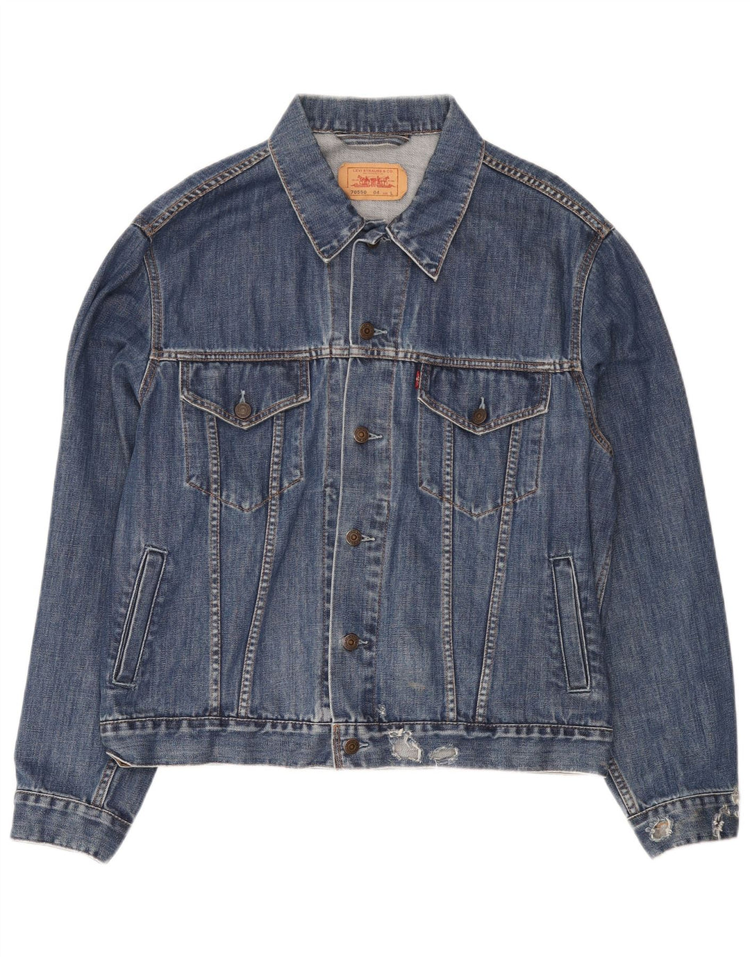 Levi's Herre 70550 Denimjakke UK 40 Stor Blå Bomuld