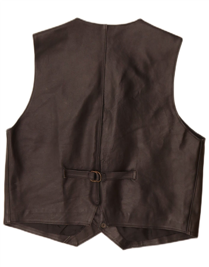 Vestă din piele pentru bărbați VINTAGE, piele neagră medie