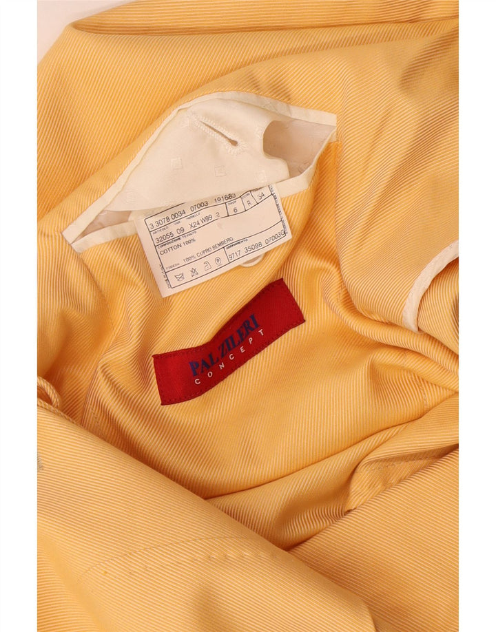 Pal Zileri Mens 3 Button Blazer Jacket IT 54 2XL Yellow Cotton