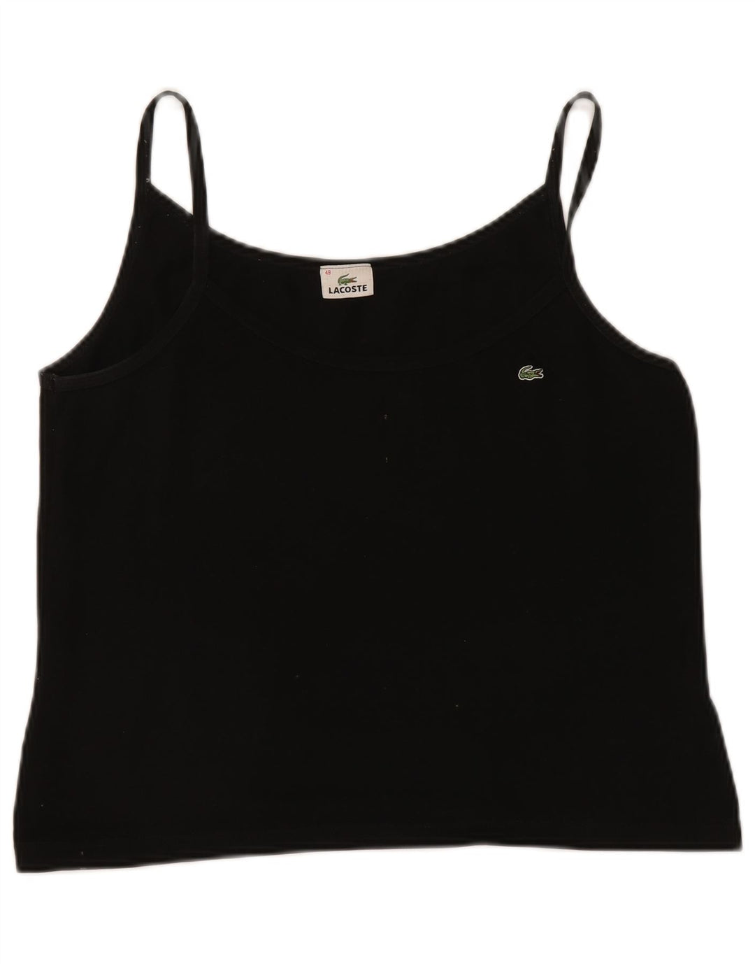 Top damski Lacoste na ramiączkach, rozmiar 48 XL, czarna bawełna