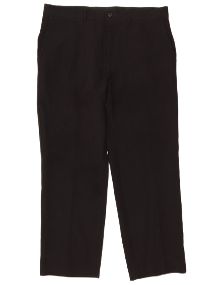 Pantaloni chino dritti da uomo Marks & Spencer W36 L29 poliestere nero