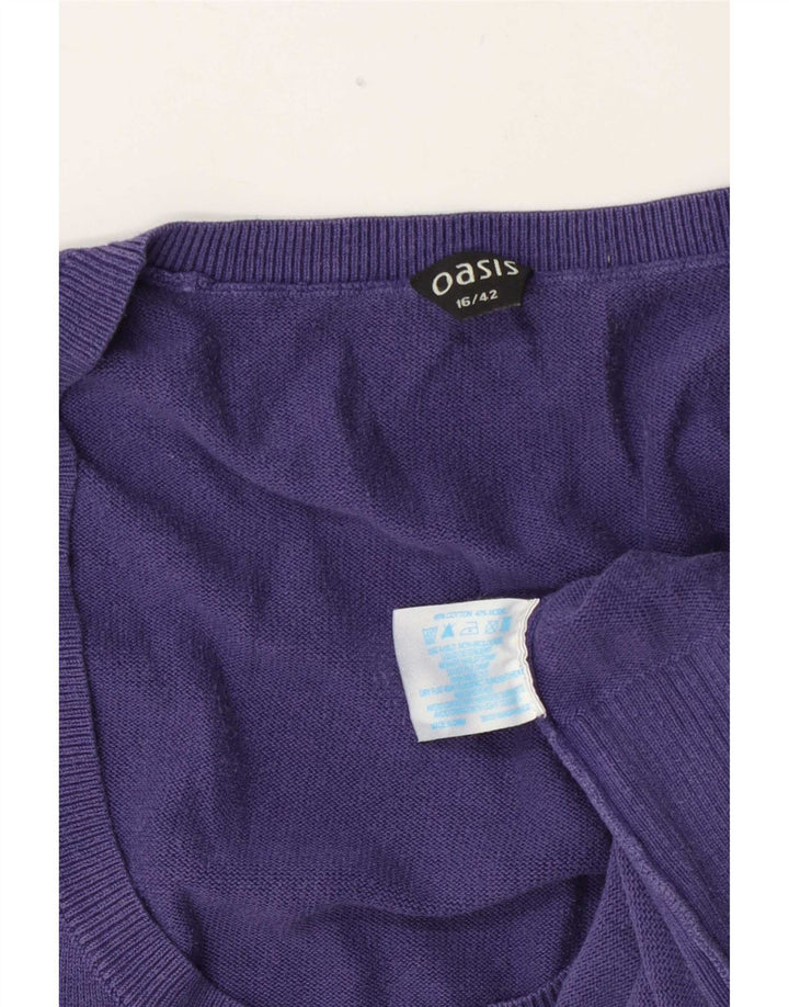 Canotta da donna Oasis UK 16 grande cotone blu navy