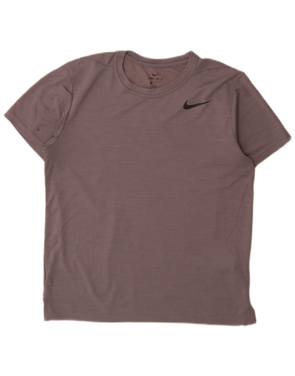 Nike Mens Dri Fit T-Shirt Top Medium Grey Flecked Polyester