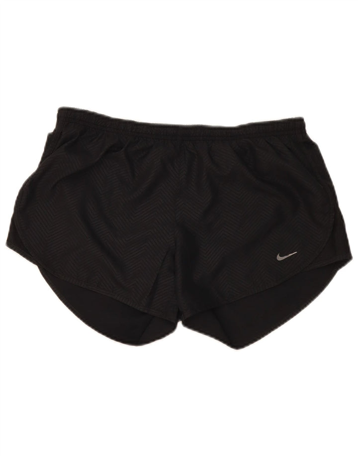 Nike Womens Dri Fit Sport Shorts UK 14 Medium Black Chevron Polyester