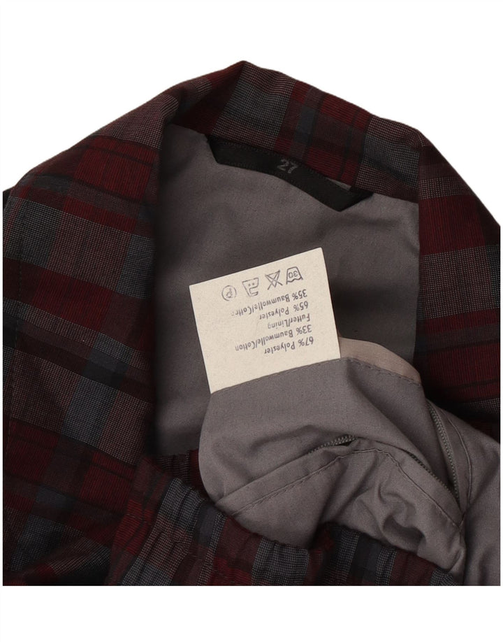 Vintage muška bomber jakna UK 42 XL crveni karirani poliester