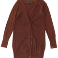 Zara Womens Cardigan Sweater UK 12 Medium Brown Cotton