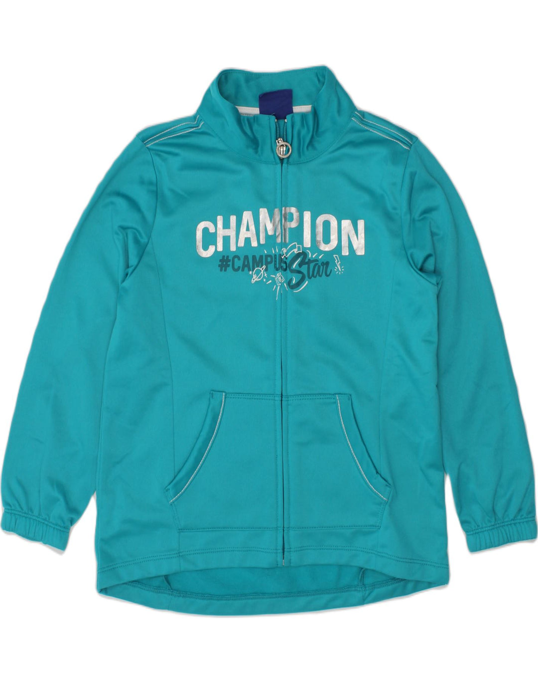 CHAMPION Girls Graphic Tracksuit Top Jacket 5-6 Years XS Blue | Vintage Champion | Thrift | Second-Hand Champion | Used Clothing | Messina Hembry 