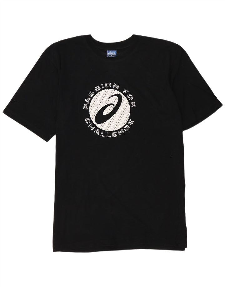 ASICS Mens Graphic T-Shirt Top XL Black Cotton