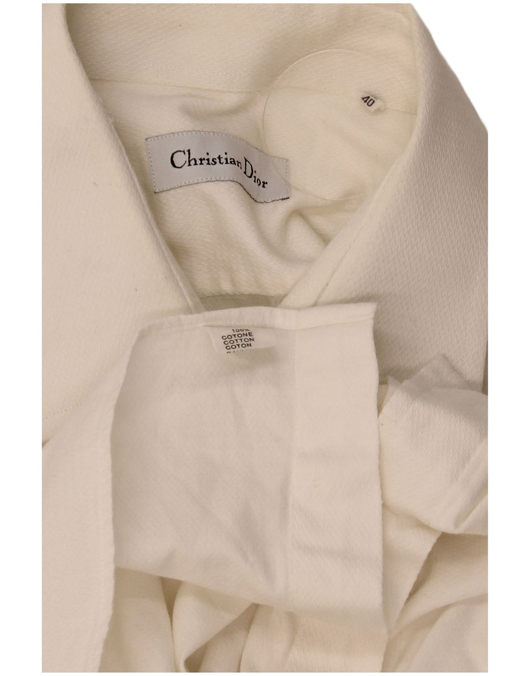 Christian Dior Mens Formal Shirt Size 40 Medium White Cotton